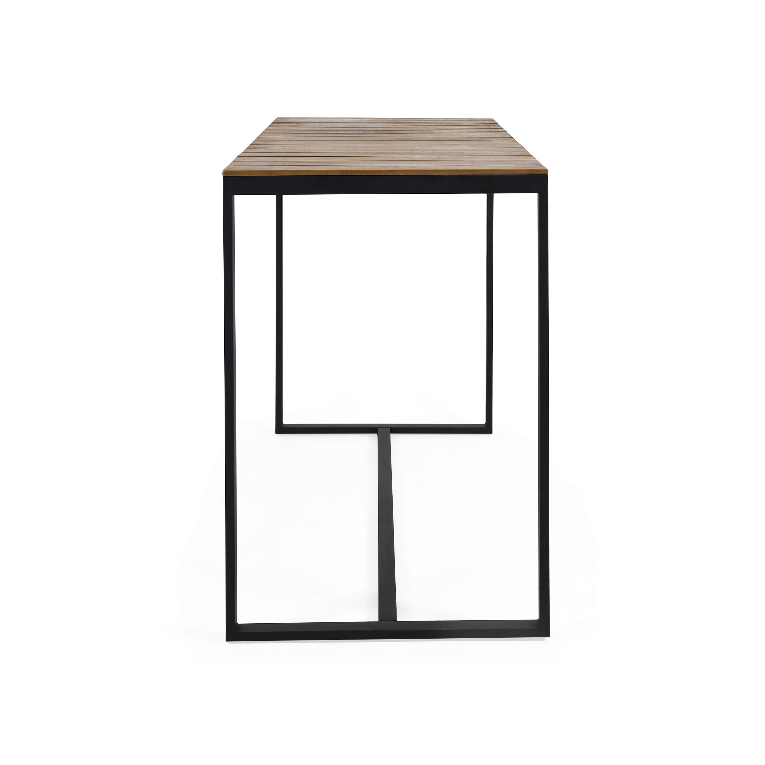 Outdoor Acacia Wood Bar Table with Metal Frame