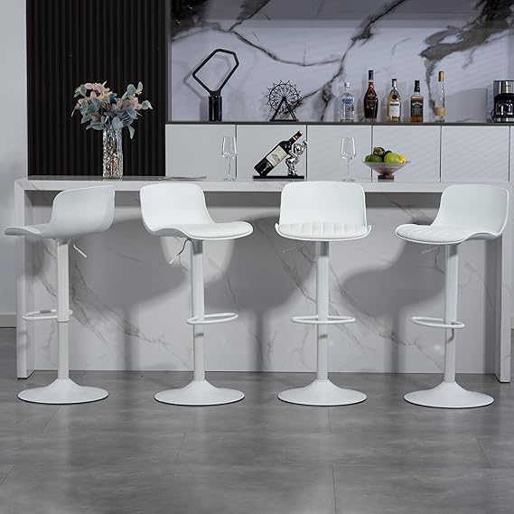 Modern Swivel Bar Stools with Adjustable Height - Set of 4