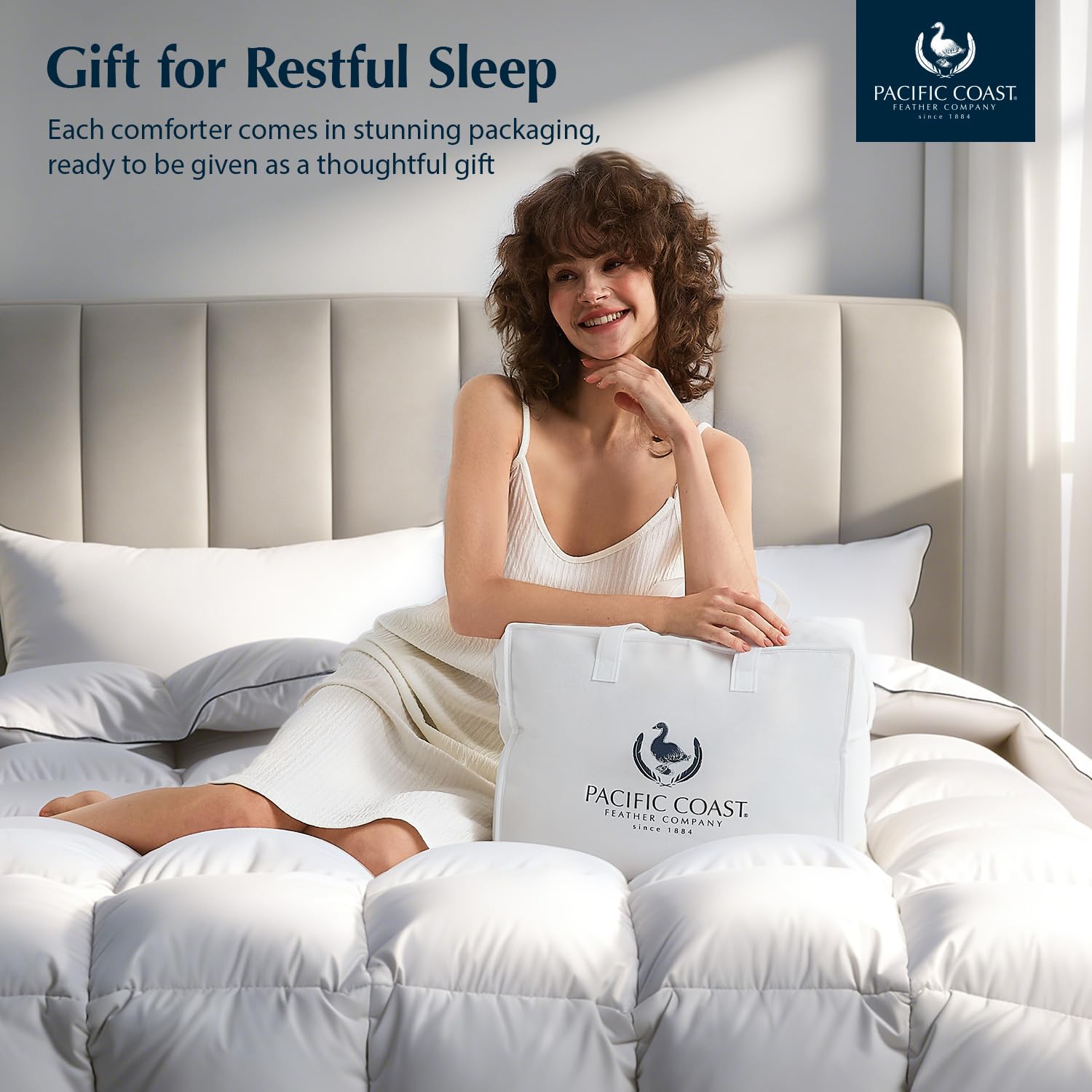 White Goose Feather Down Comforter Queen All Season