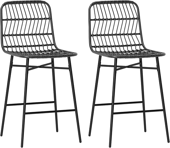 Rattan Counter Height Bar Stools Set of 2