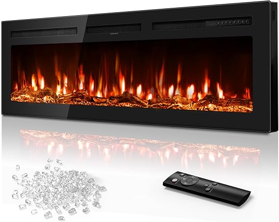 50 Inch Wall-Mounted Electric Fireplace