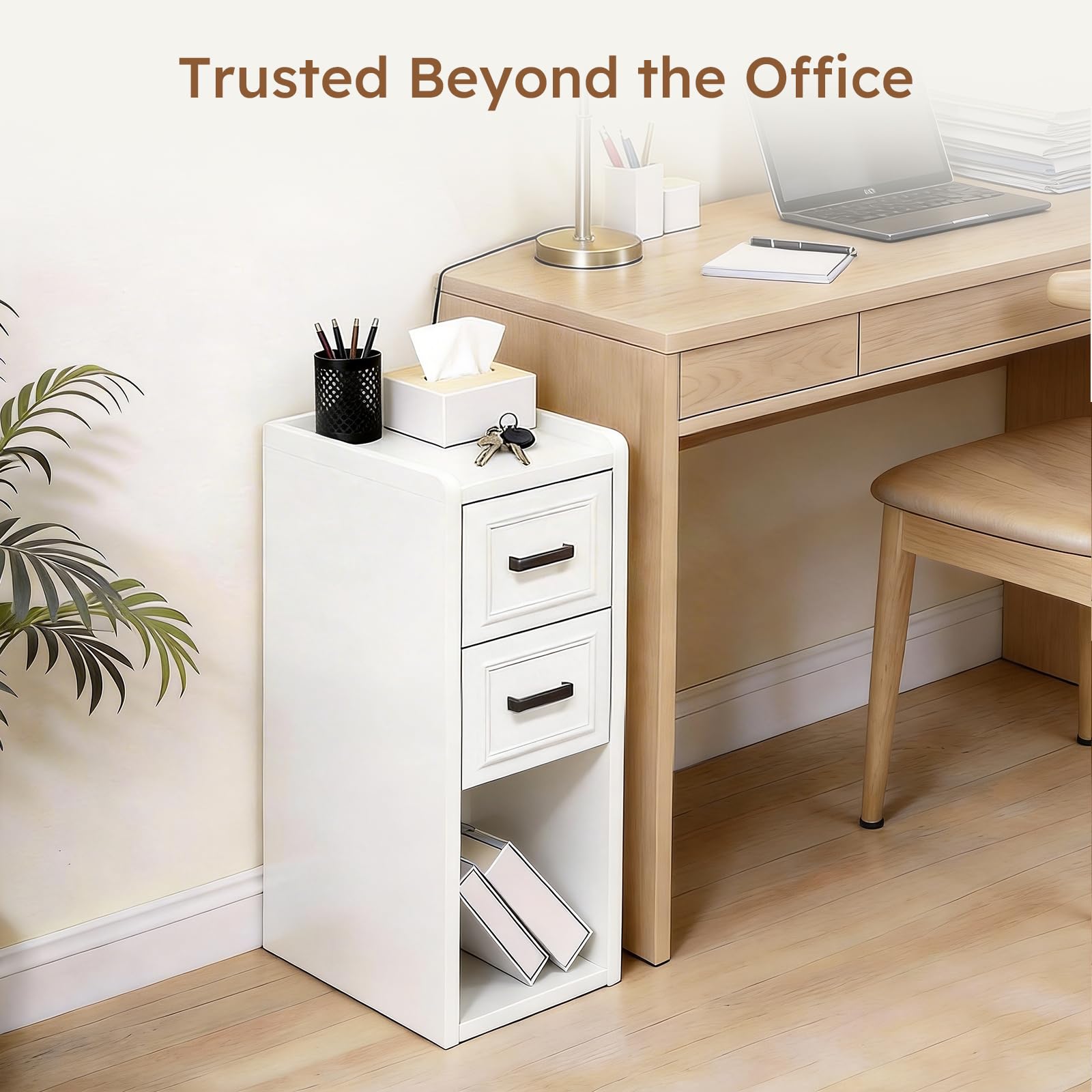 White Farmhouse Nightstand with Drawers