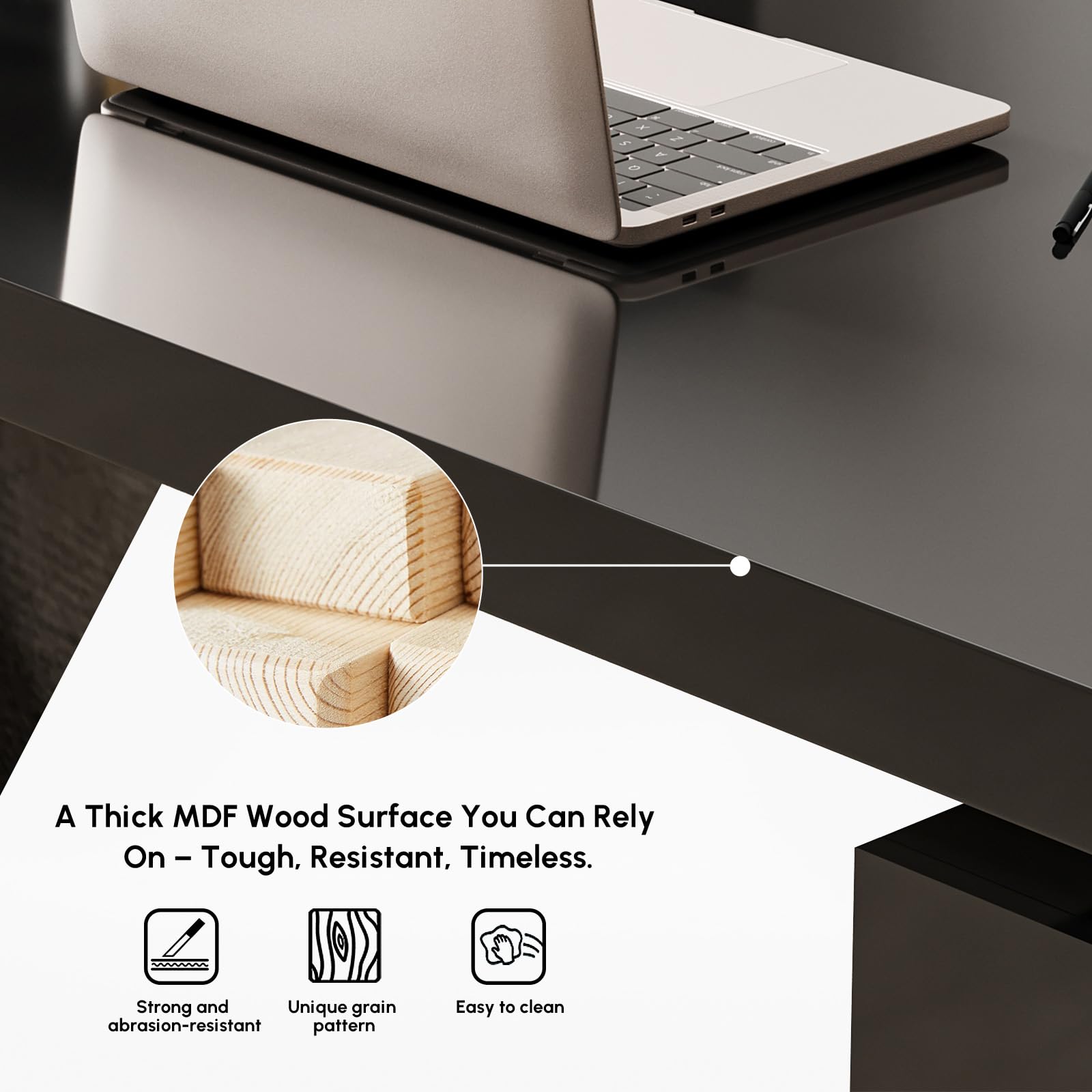 L-Shape Executive Desk with Storage