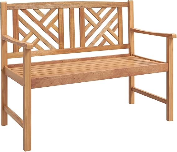 2-Person Acacia Wood Outdoor Bench