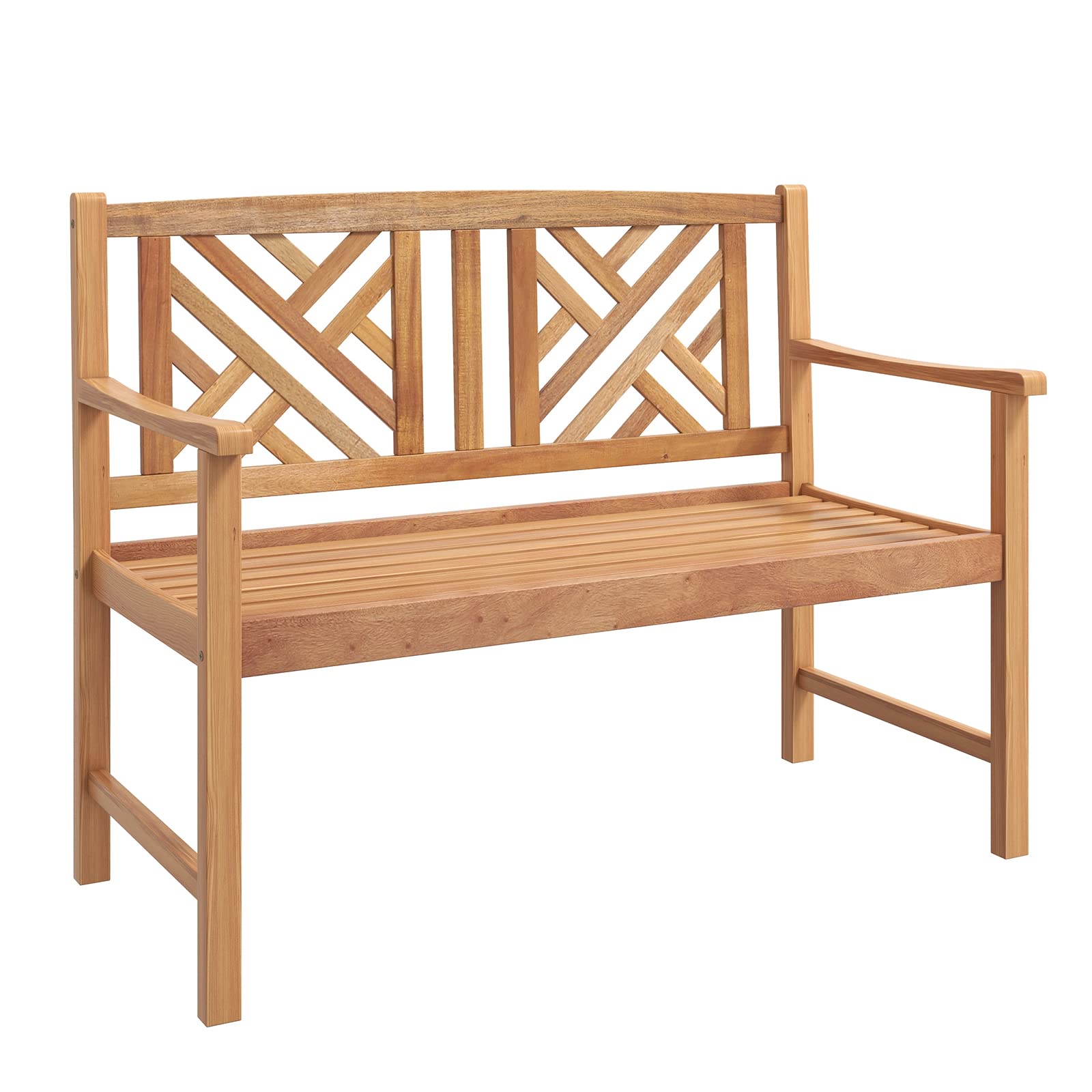 2-Person Acacia Wood Outdoor Bench