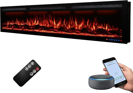 50" Smart Electric Fireplace with WiFi Control