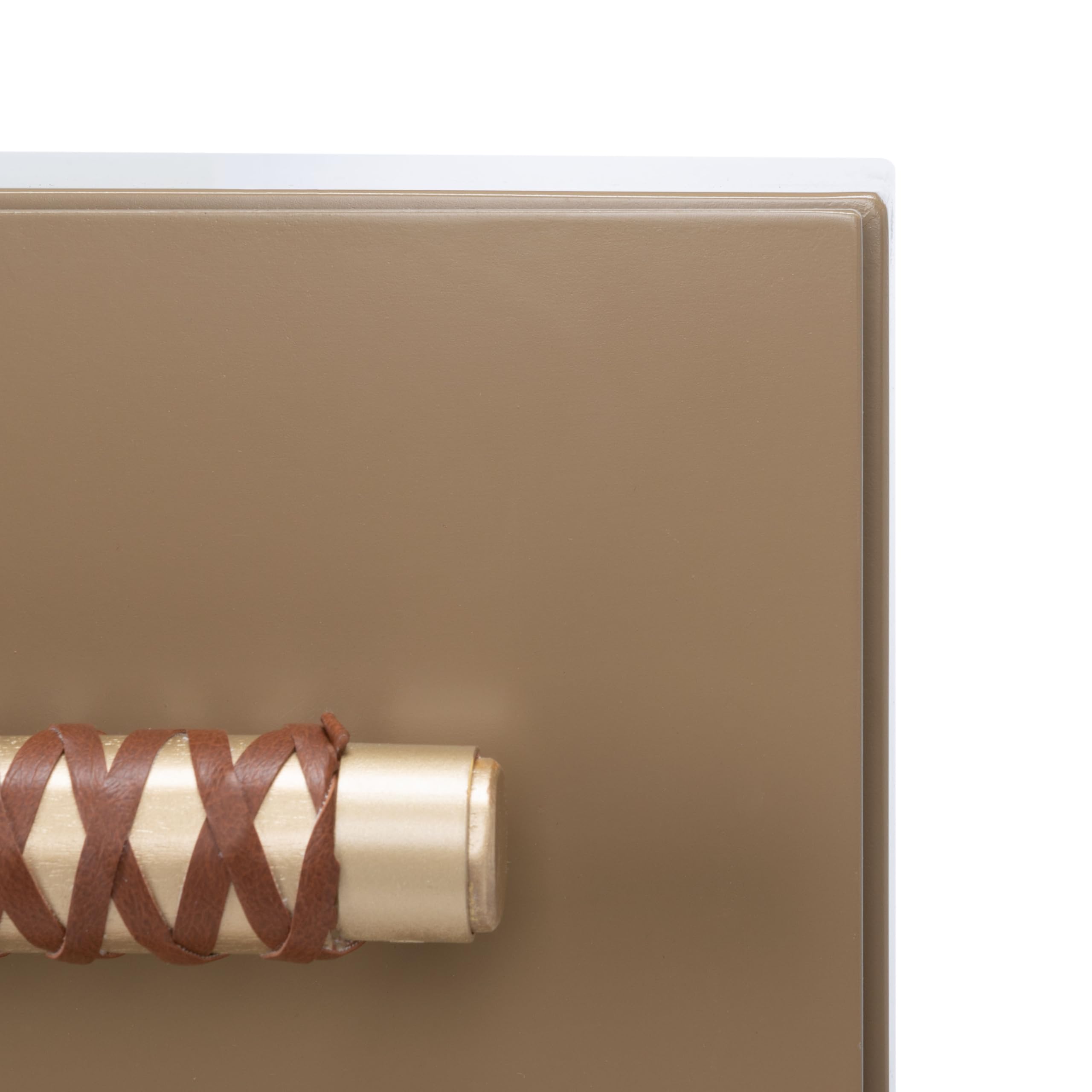 Modern Taupe and Gold 3-Drawer Chest