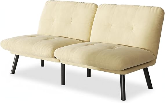 Futon Sofa Sleeper Couch with Adjustable Backrest
