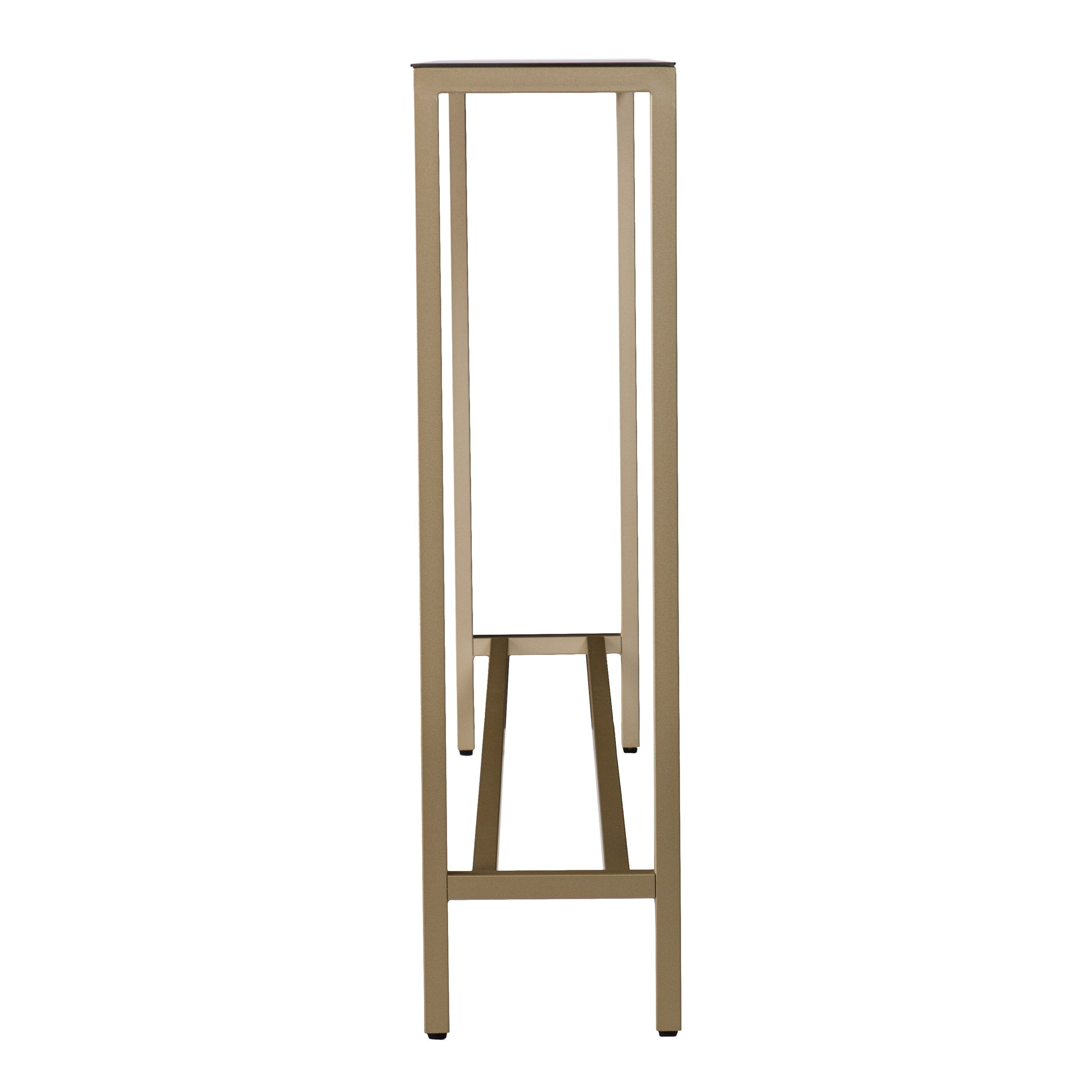 Narrow Mirrored Console Table 56 Inch Metallic Gold