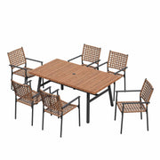 7-Piece Outdoor Patio Dining Set with Umbrella Hole
