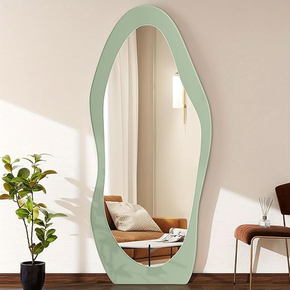 Irregular Full Length Mirror 59" x 24" Dark Brown