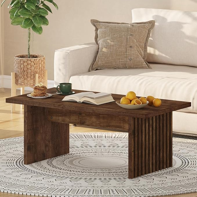 Black Oak Fluted Coffee Table 43 Inch