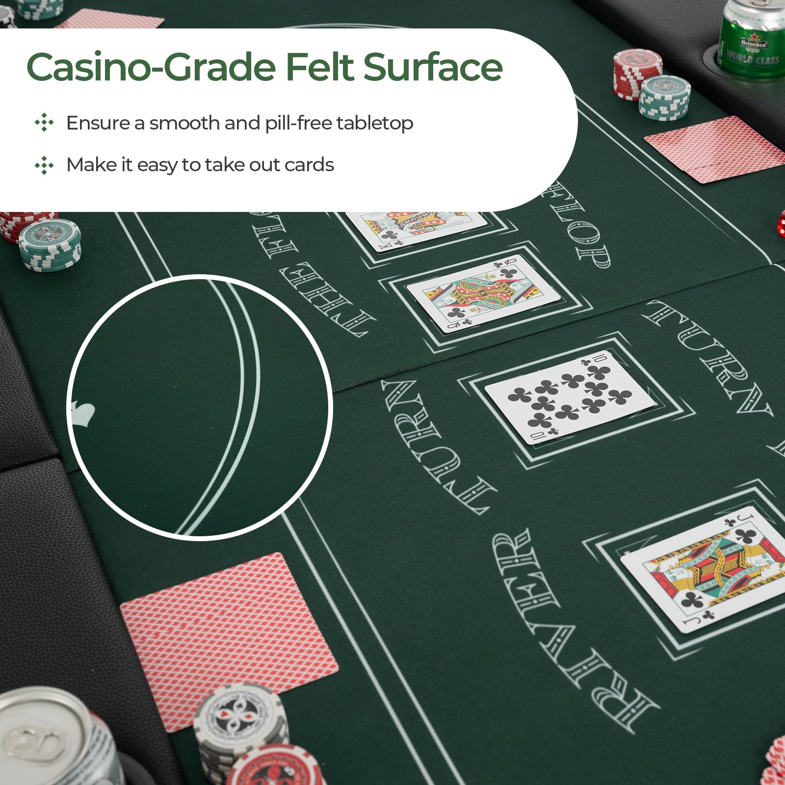 72" Foldable Poker Table for 8 Players