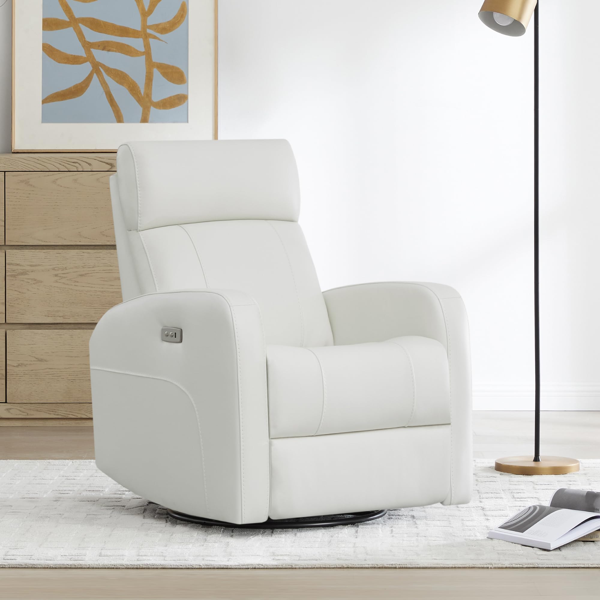 Power Swivel Glider Recliner Chair with Adjustable Headrest