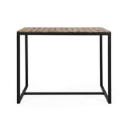 Outdoor Acacia Wood Bar Table with Metal Frame