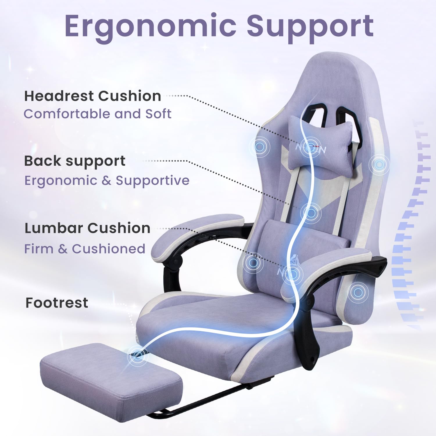 Ergonomic Gaming Chair with Lumbar Support and Adjustable Armrests