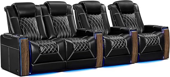 Home Theater Seating Row of 2 - Power Recliner with Heat & Massage