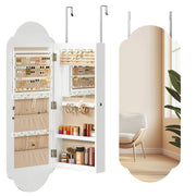 Wide LED Jewelry Cabinet with Mirror
