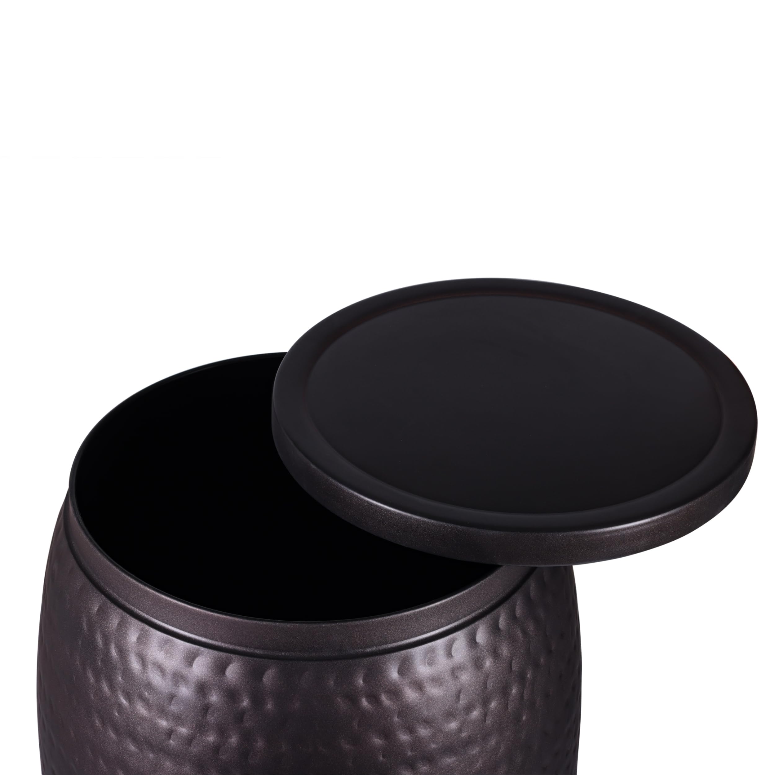 Iron Storage Side Table with Removable Lid