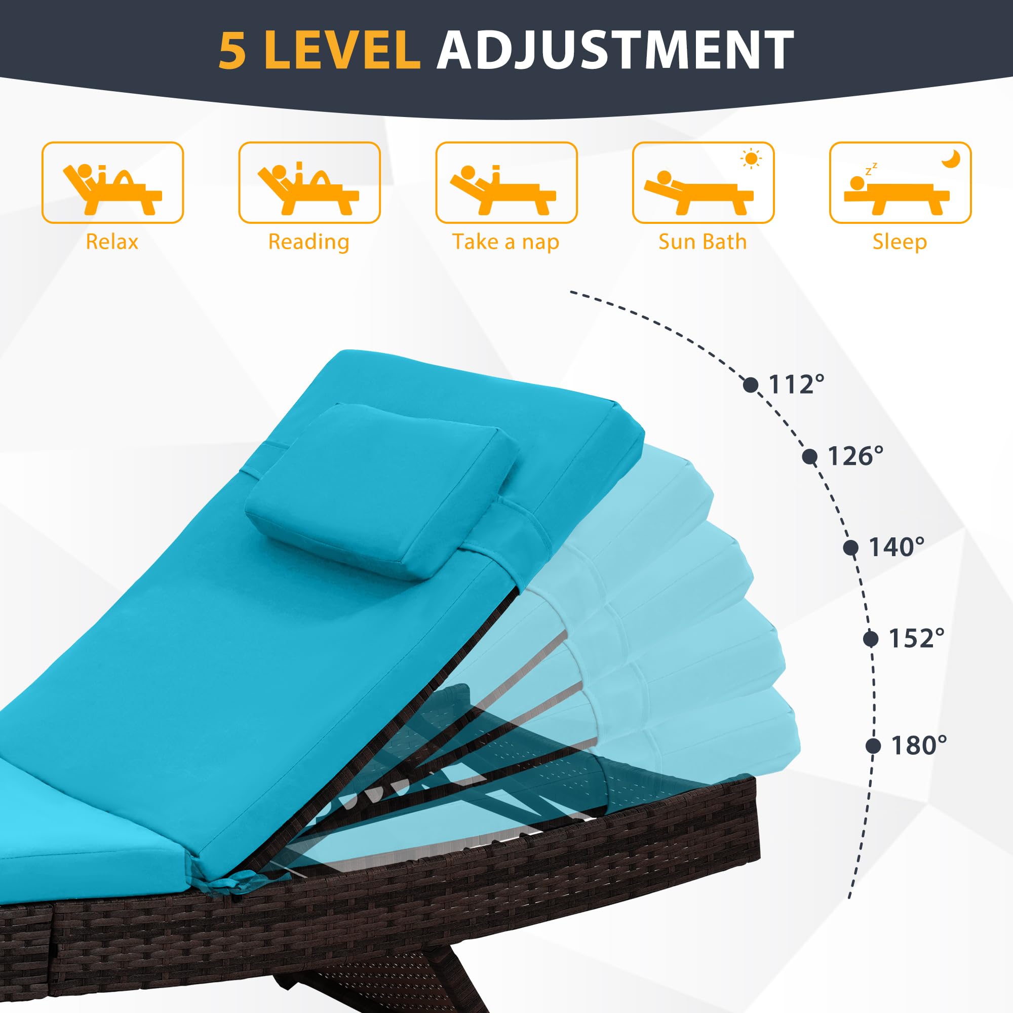 4-Piece Wicker Chaise Lounge Set with Cushions