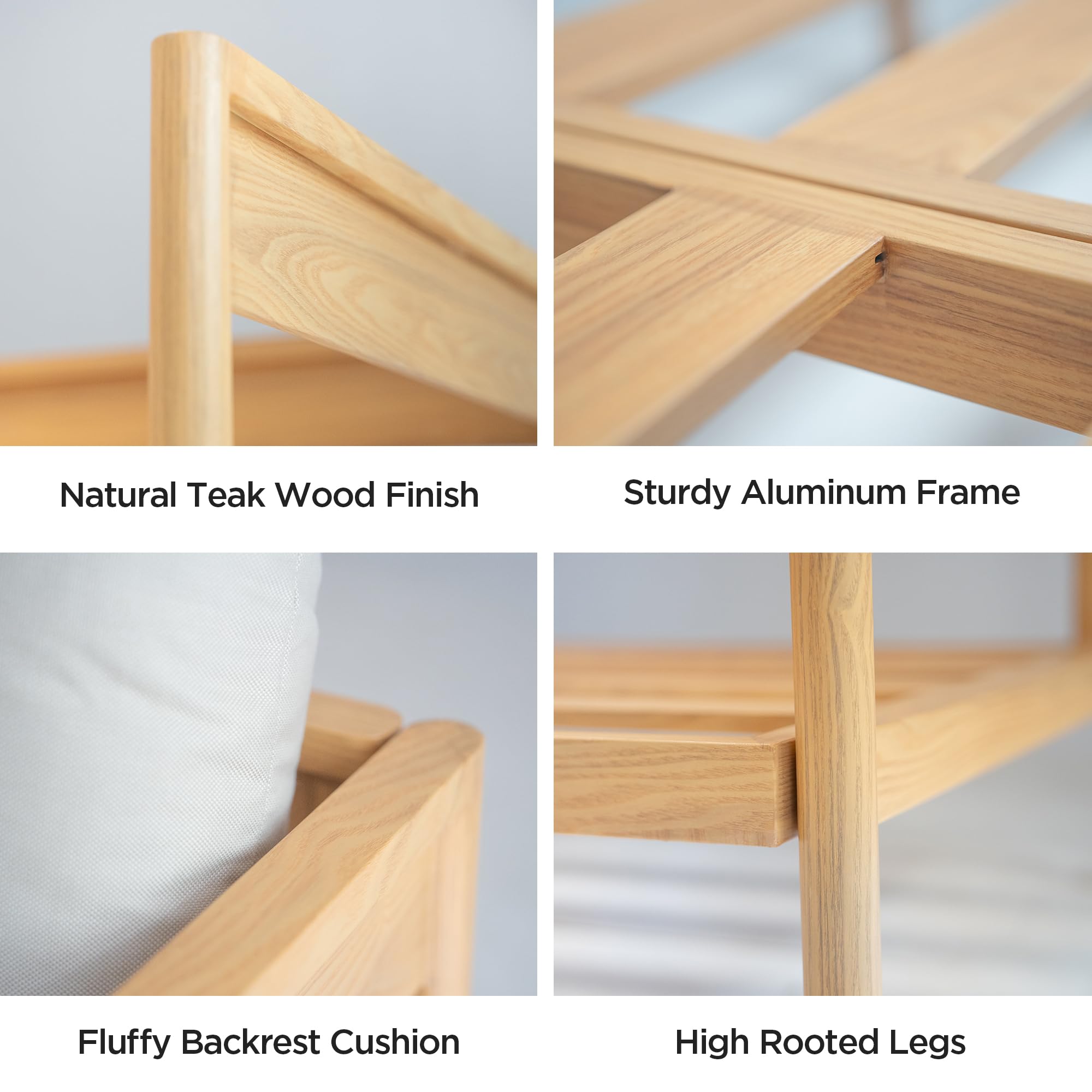 Outdoor Sectional Sofa Set 5-Seat Beige