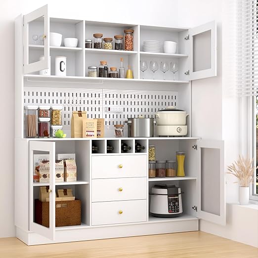 Tall Kitchen Hutch Cabinet with Storage