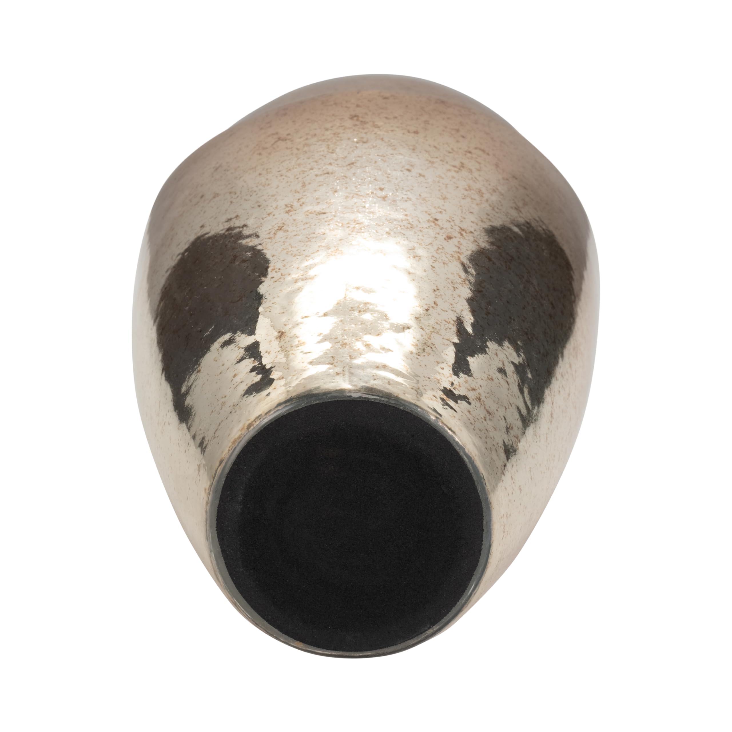 Modern Abstract Glass Vase - Handcrafted Metallic Copper Bronze - 19 Inch Decorative Accent