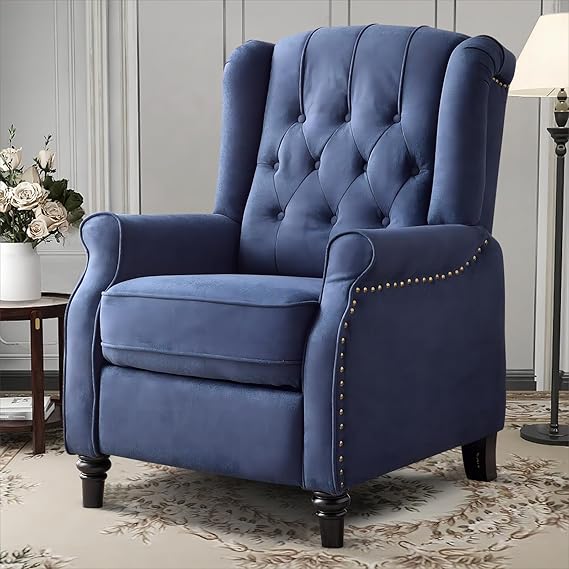 Pushback Recliner Chair with Rivet Decoration