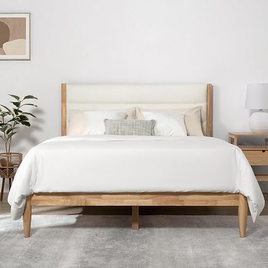 Full Size Upholstered Platform Bed Frame with Headboard