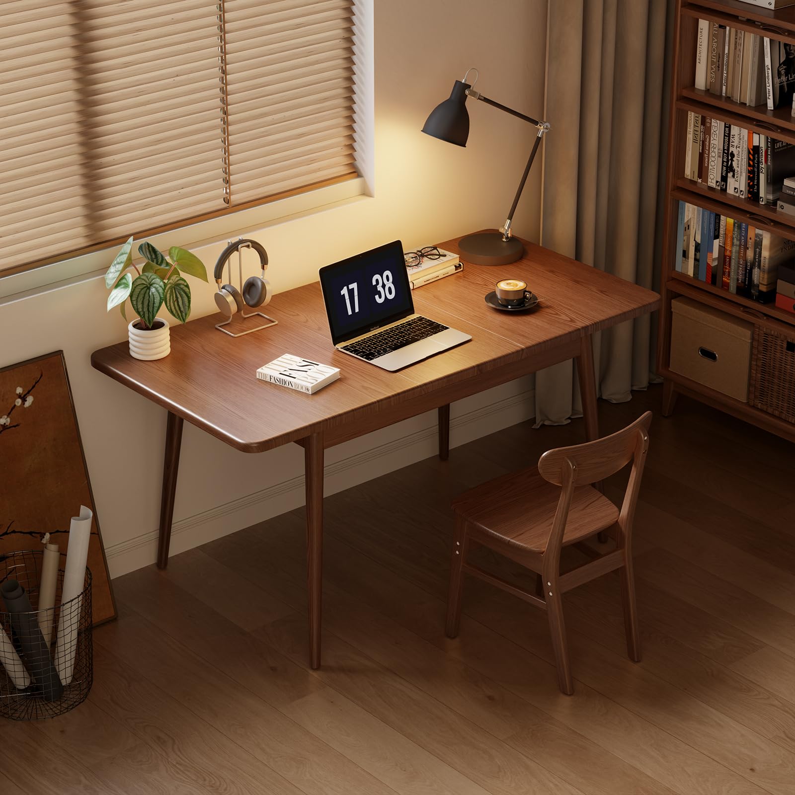 Solid Wood Extendable Dining Table 47.2-63 Inches for 4-8 People