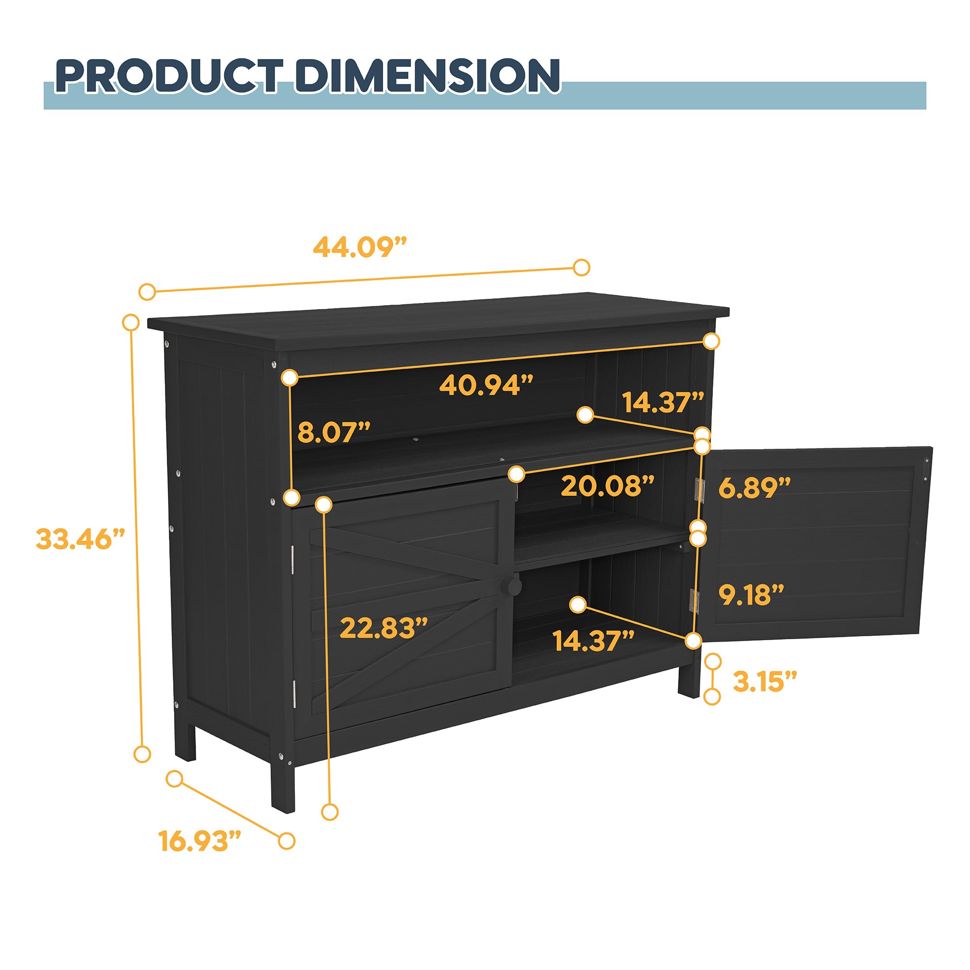 HIPS All-Weather Outdoor Storage Cabinet with Magnetic Doors
