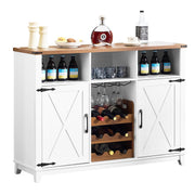 Farmhouse Wine Bar Cabinet with Detachable Wine Rack
