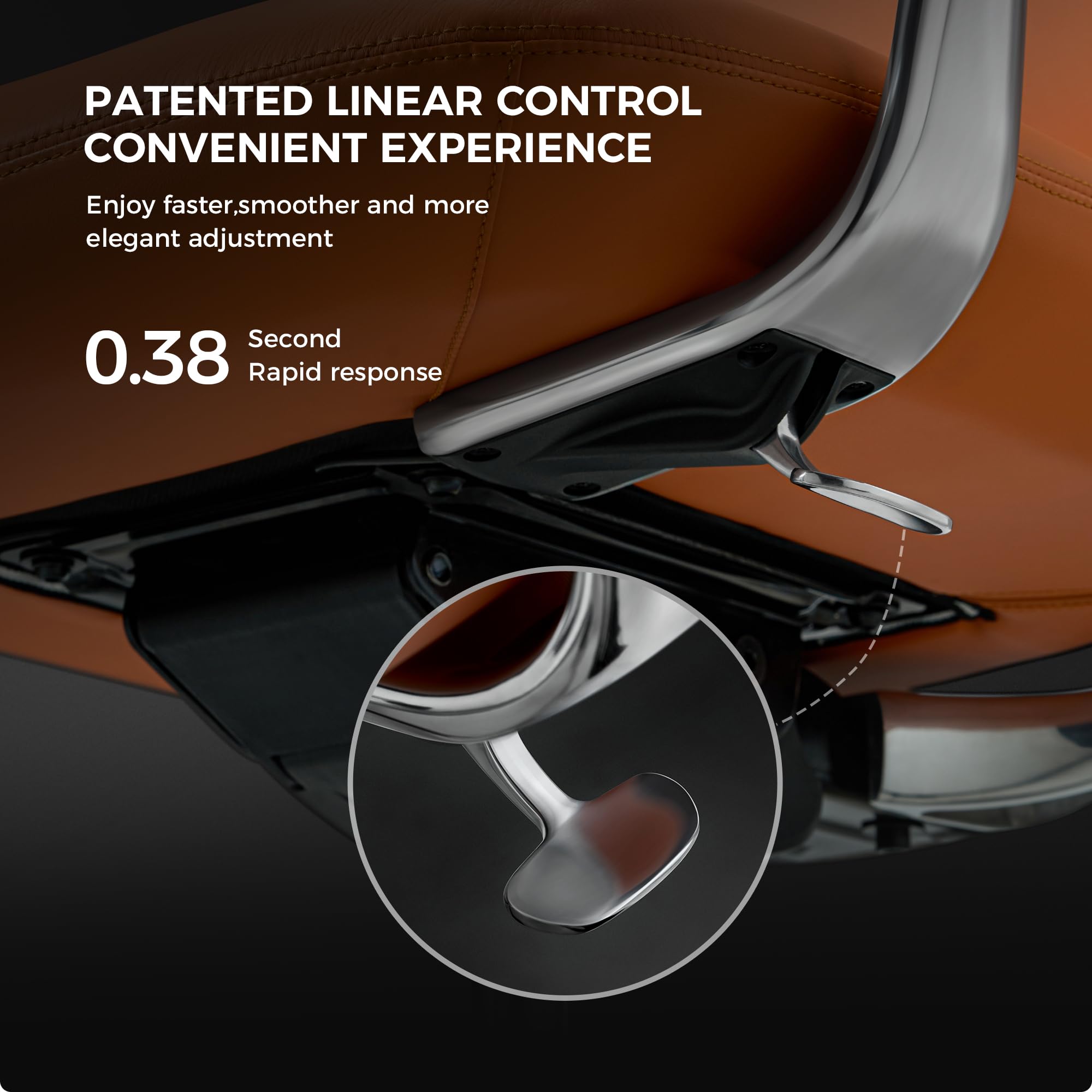 Executive Leather Office Chair High Back Ergonomic Orange