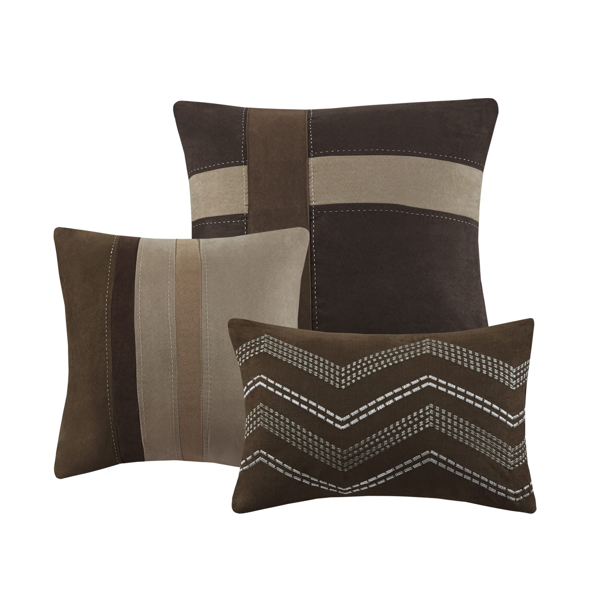 King Comforter Set 7-Piece Faux Suede