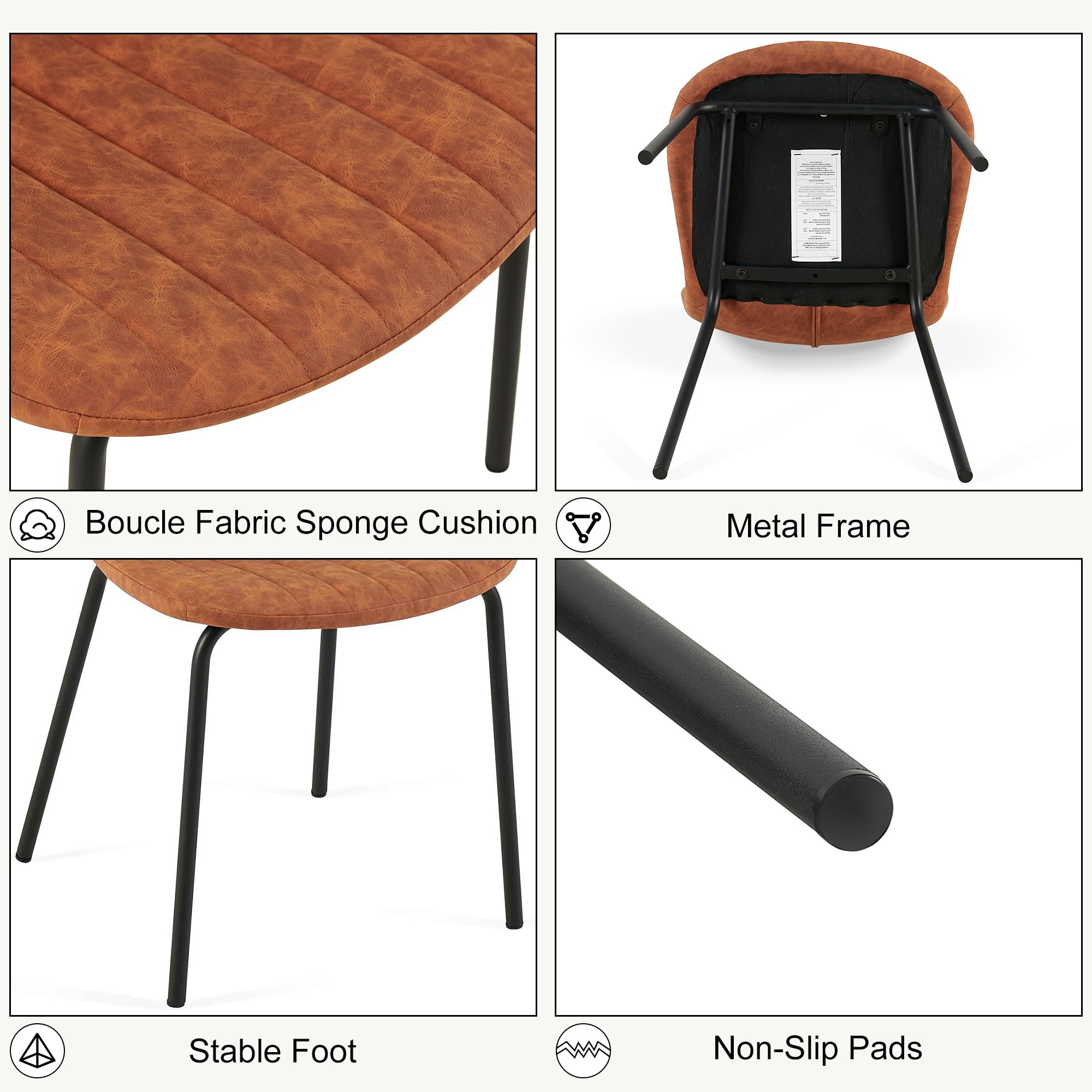 5-Piece Dining Table Set with Faux Leather Chairs