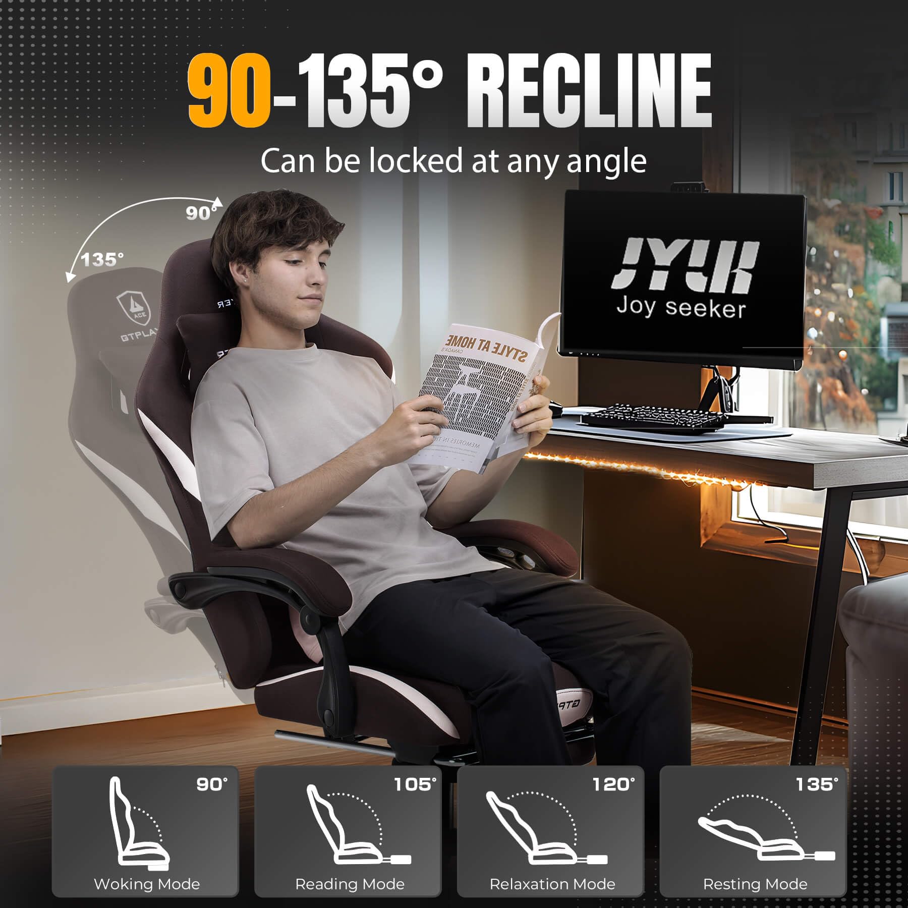 Ergonomic Gaming Chair with Footrest