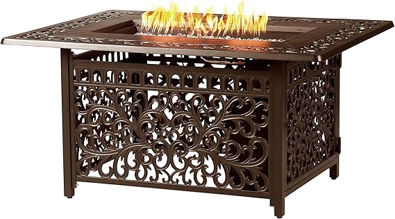 Rectangular Aluminum Propane Fire Pit Table