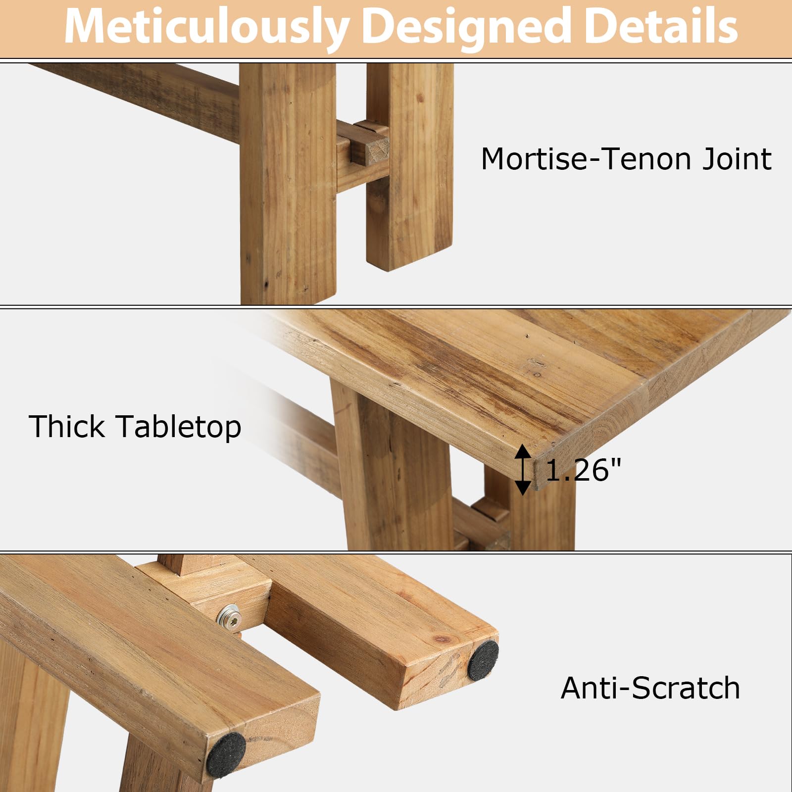 Reclaimed Solid Wood Bench 55" Farmhouse Entryway