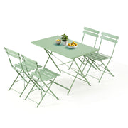 5-Piece Foldable Patio Dining Set - Rectangular Table with 4 Chairs