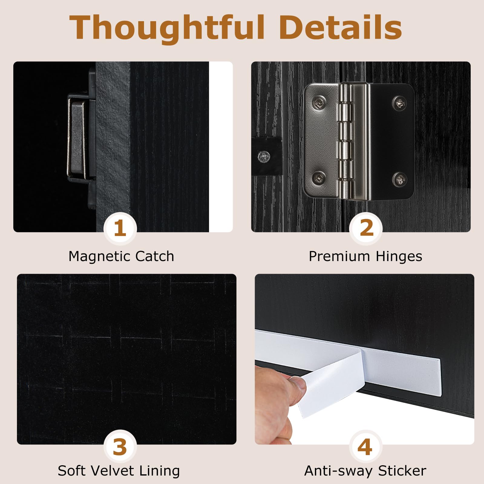 Wall Mounted Full Length Mirror Jewelry Cabinet