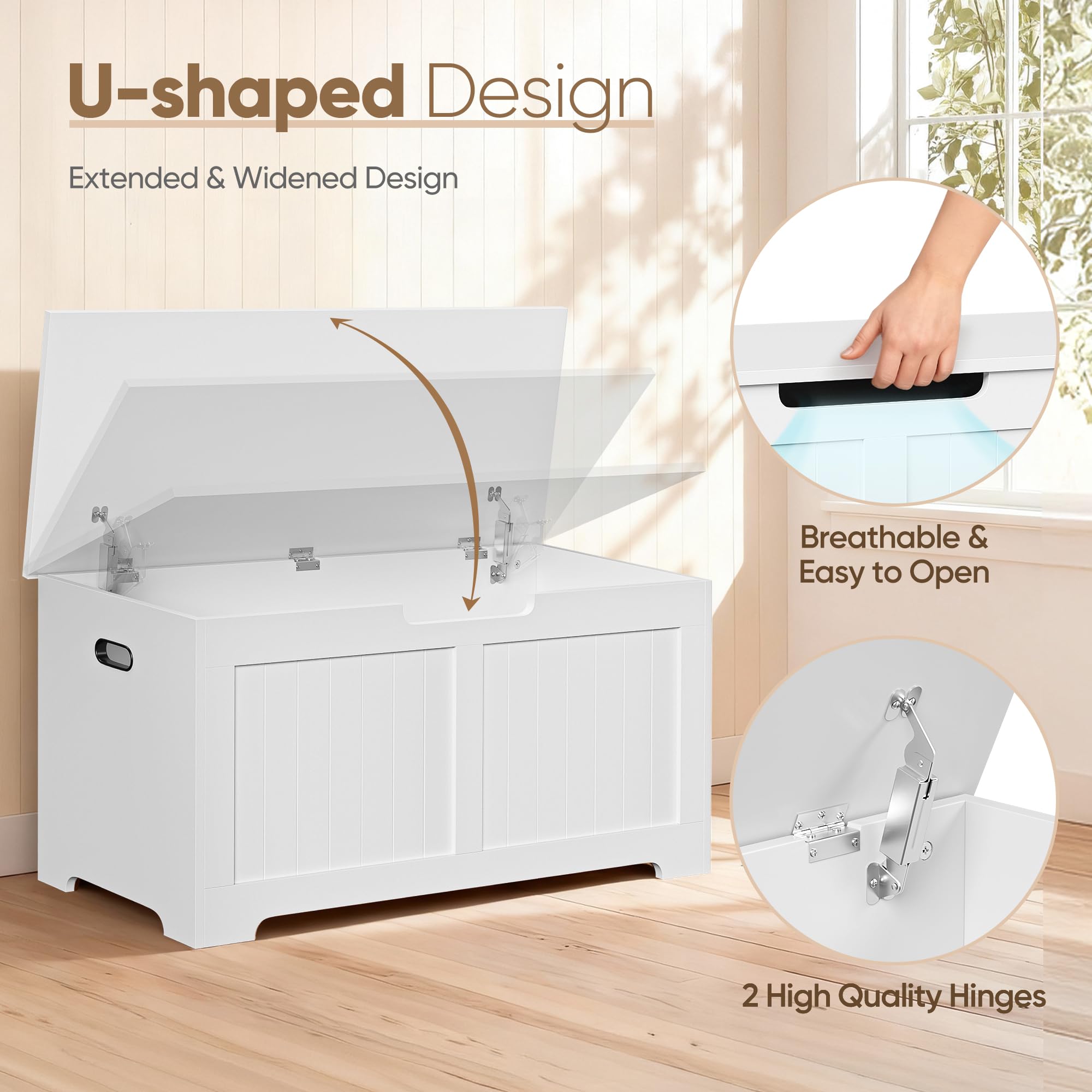 39-Inch Storage Chest with Safety Hinges