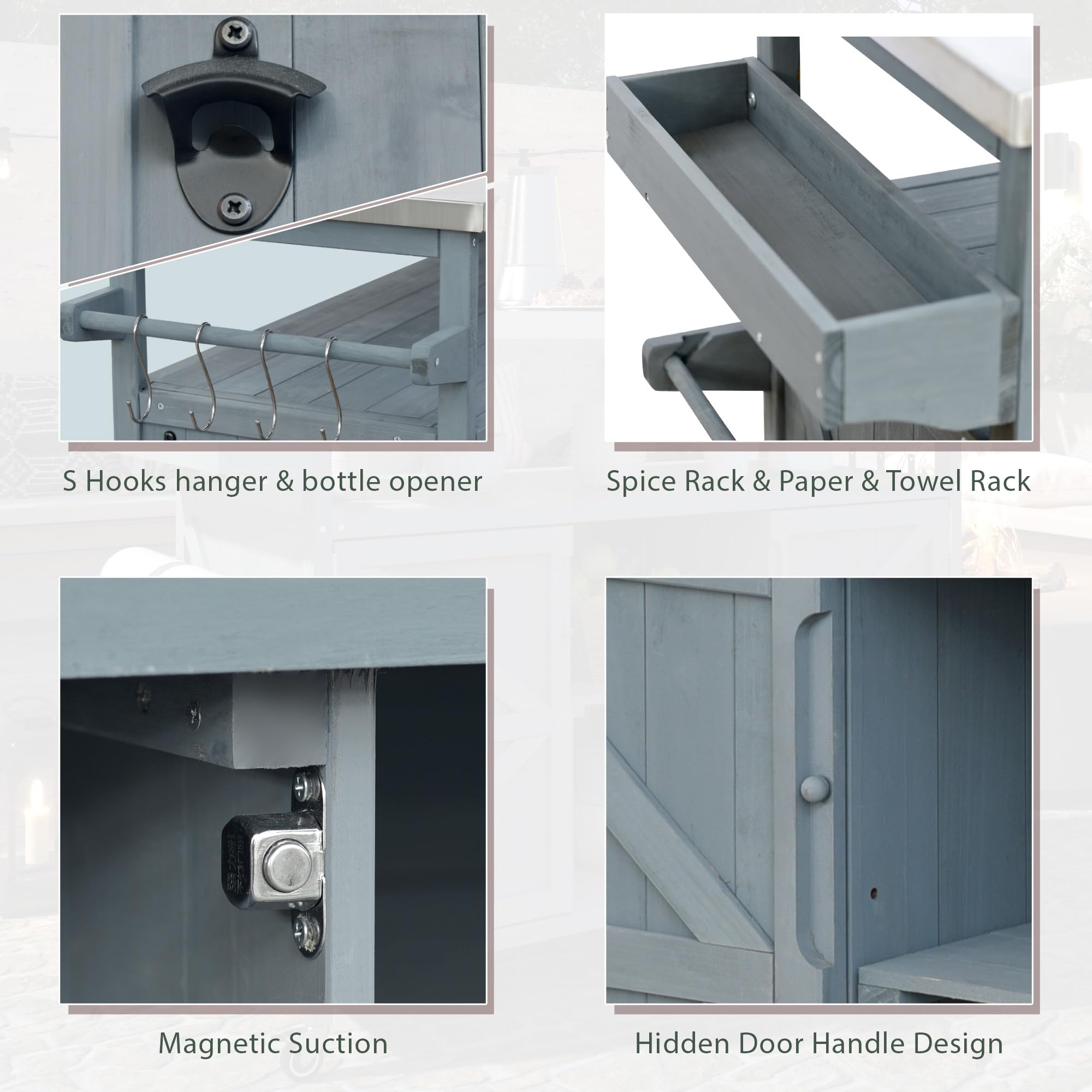 Outdoor Kitchen Island with Stainless Steel Top