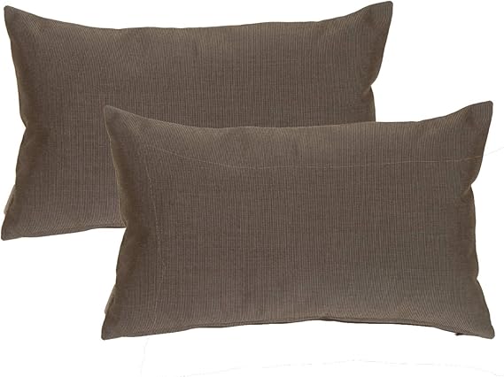 Sunbrella Indoor Outdoor Throw Pillows 12x20 Rectangular 2-Pack Black