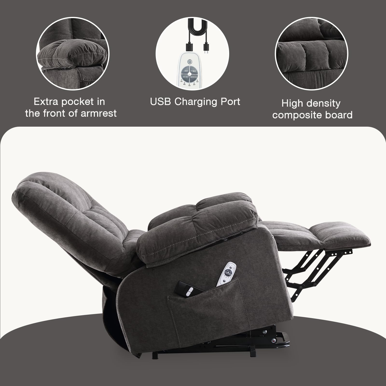 Power Lift Recliner Chair with Heat and Massage