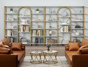 Triple Wide Gold Bookshelf 13-Tier Display Storage