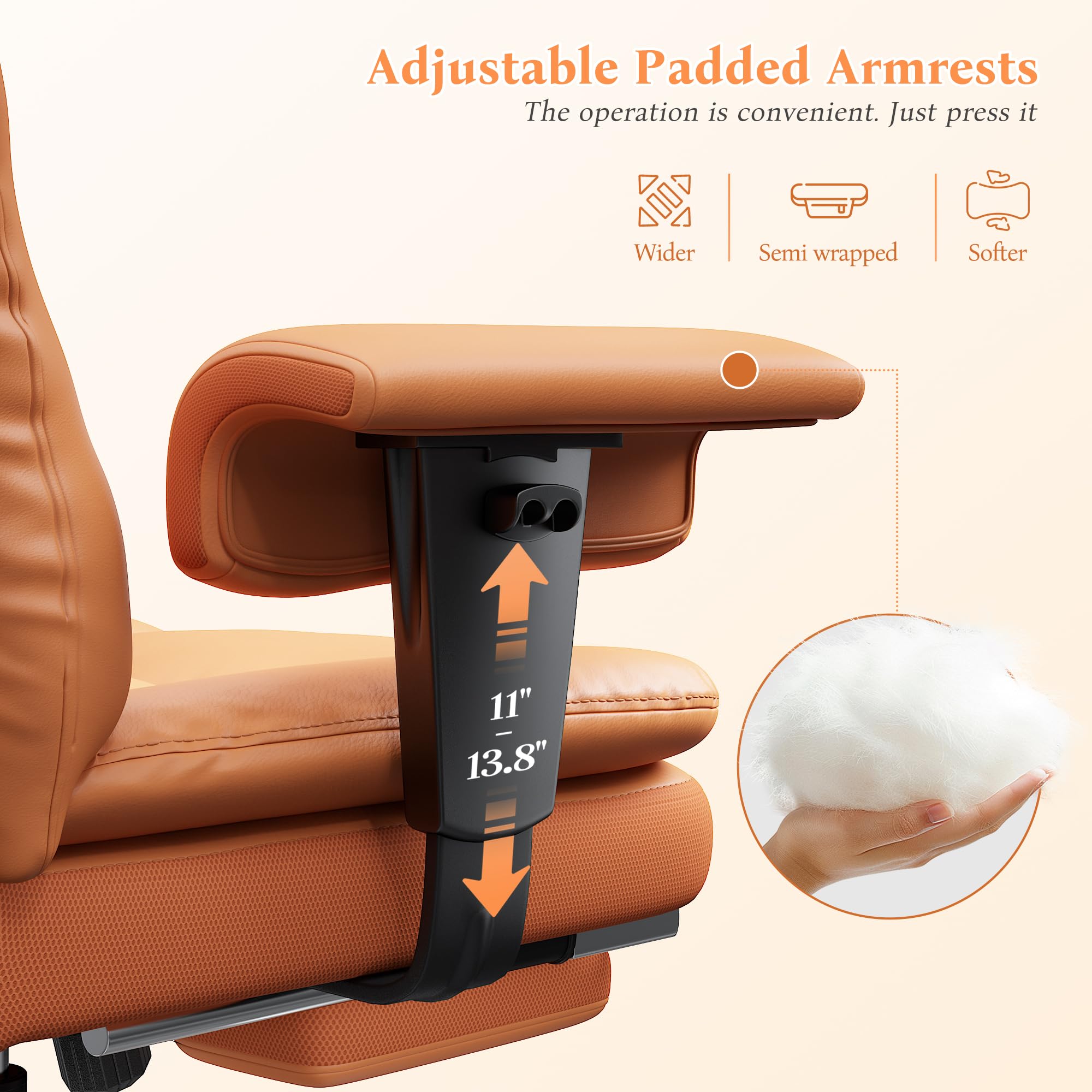 Ergonomic Executive Office Chair with Footrest