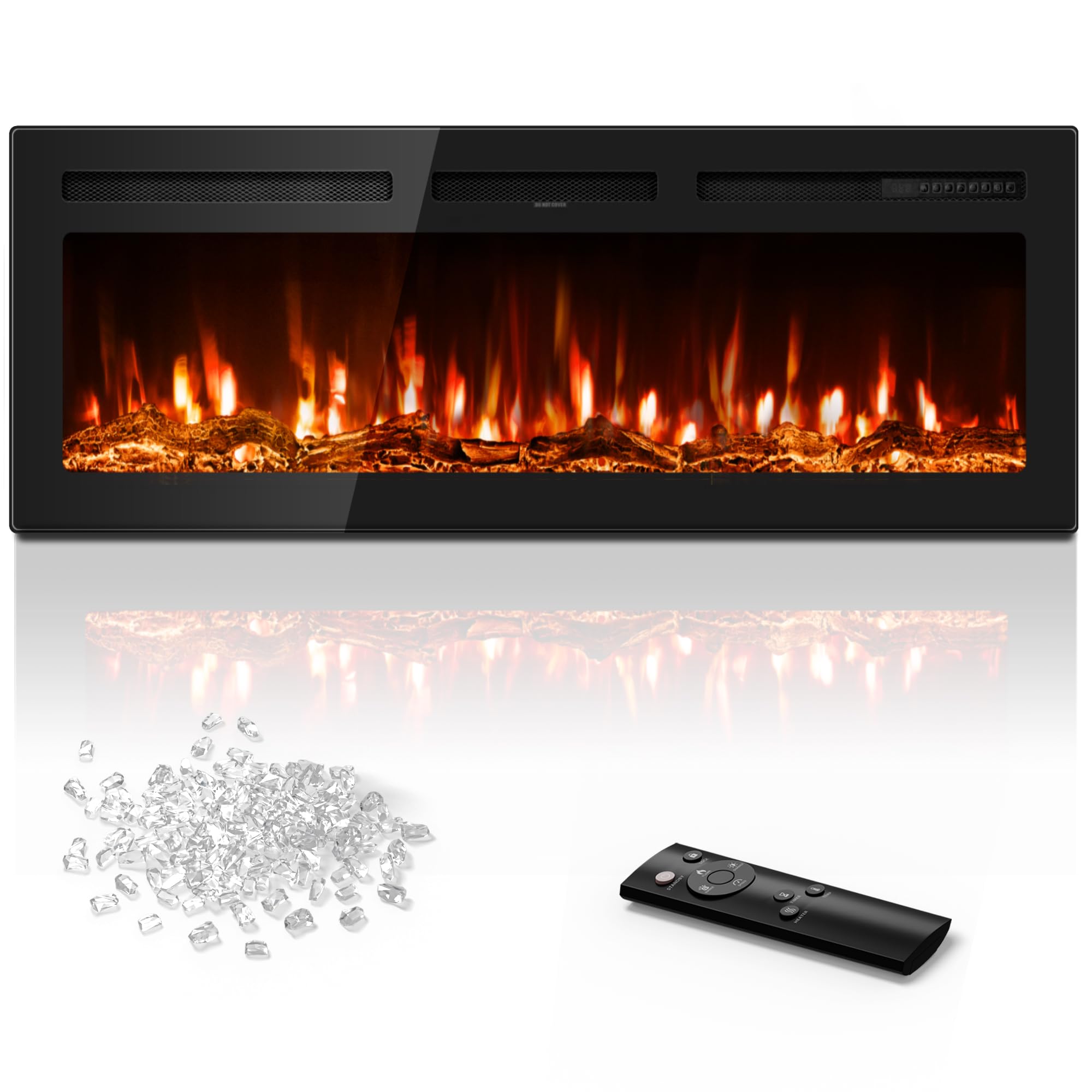 50 Inch Wall Mounted Electric Fireplace with Remote Control