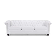 Tufted Chesterfield Faux Leather 3 Seater Sofa