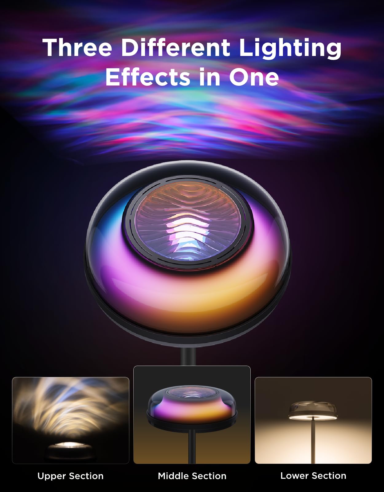 Smart RGBIC Uplighter Floor Lamp with Ripple Projector