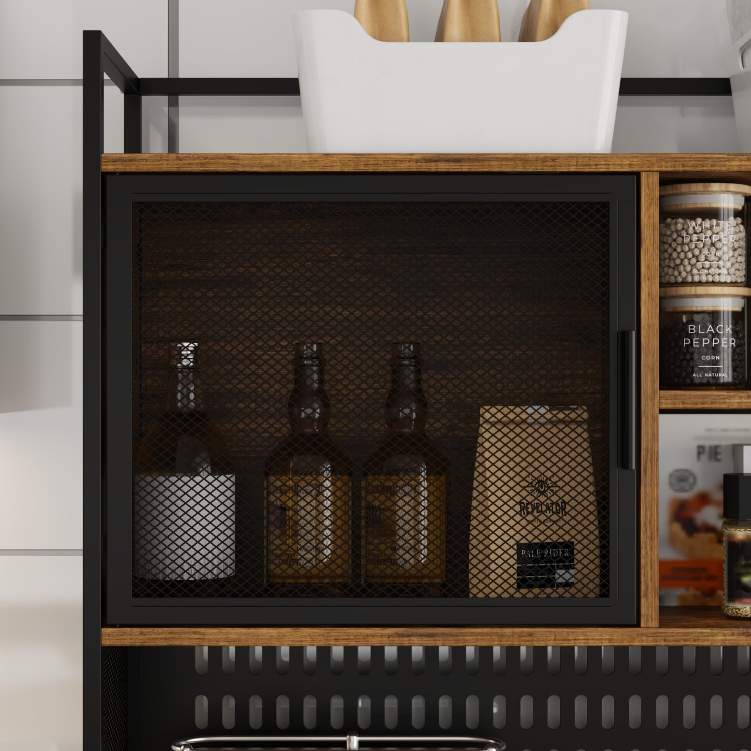 Kitchen Hutch Pantry Cabinet with 6 Drawers